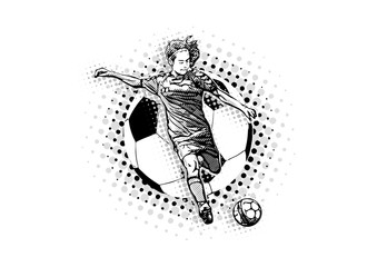 women soccer vector illustration