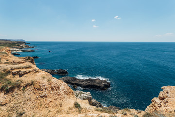Fototapeta na wymiar Beautiful rocky coast of the Black sea, Crimea
