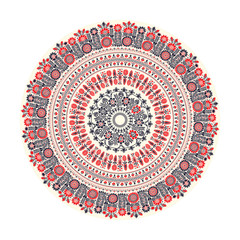 Traditional Hungarian round decorative element, vector.