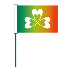 flag with clover traditional symbol vector illustration degraded color design