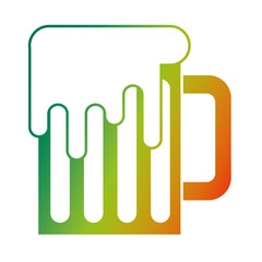mug beer glass drink alcohol traditional vector illustration degraded color design