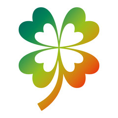 four leaves clover good fortune vector illustration  degraded color design