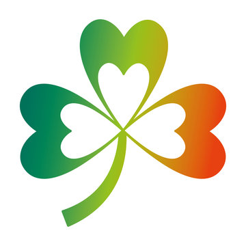 green clover three leaves luck symbol vector illustration  degraded color design