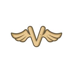 Obraz premium alphabet letter with angel bird wing