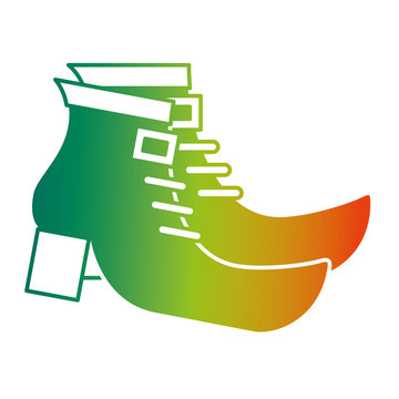 pair boot shoes of leprechaun vector illustration degraded color design