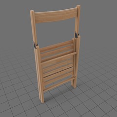 Closed wooden folding chair