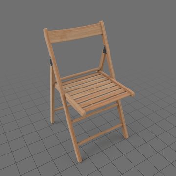 Open wooden folding chair