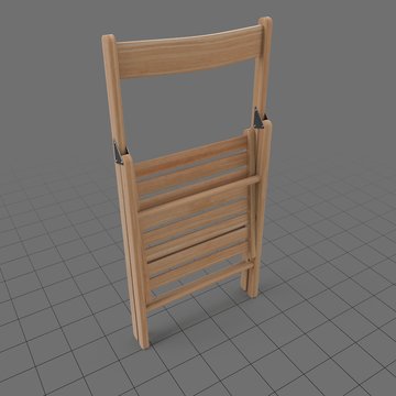 Closed wooden folding chair