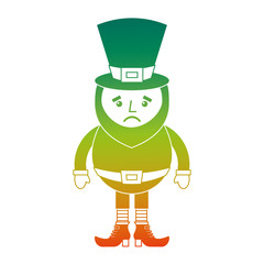 leprechaun sad cartoon st patricks day character vector illustration  degraded color design