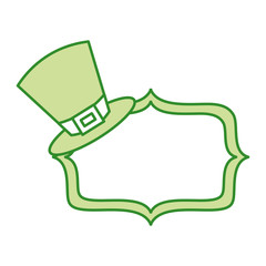 green hat and sing board empty vector illustration