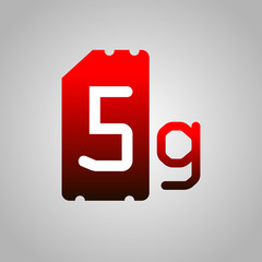 5G Sim Card. Mobile telecommunications technology symbol.
