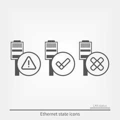 Fototapeta premium Ethernet connection icons set