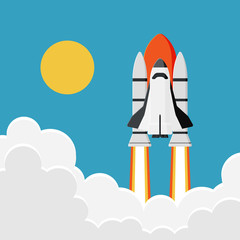 Space Shuttle Launch into the Sky : New Business Project Start, Minimal & Vintage Design