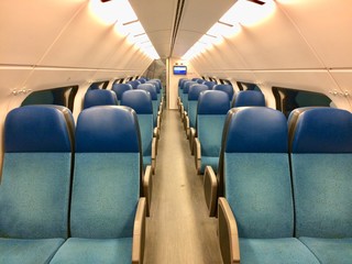 Empty train in the evening