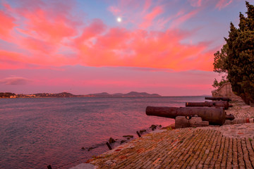 Coucher de soleil sur la rade de Toulon depuis le Fort Balaguier à La Seyne-sur-Mer