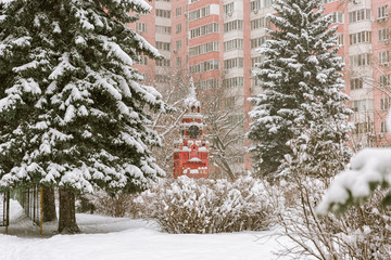 The layout of the Spasskaya tower in the yard
