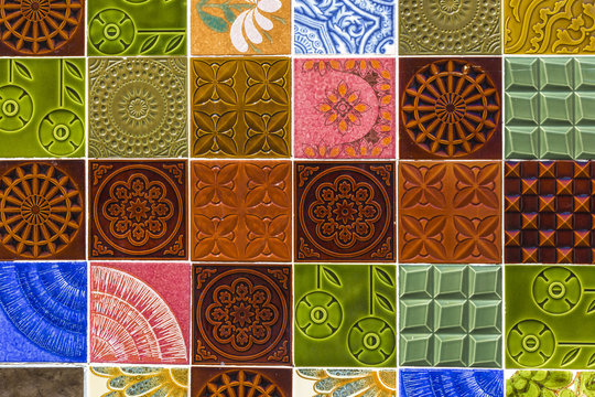 Seamless pattern with portuguese tiles. Azulejos
