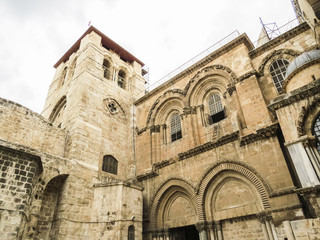 Fototapeta na wymiar Jerusalem, Israel - closeup of the Church of the Holy Sepulchre in Jerusalem