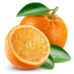 Foto op Plexiglas oranje vruchten met blad © Maks Narodenko