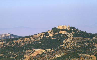 Historical ajloun castle on Ajloun mountains