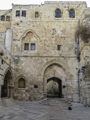 Fototapeta na wymiar Jerusalem, Israel - walking in the streets of the old city of Jerusalem. King David Tomb