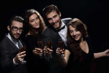 closeup.best friends with a glass of wine.