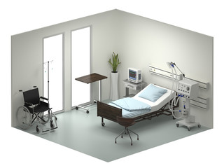 Hospital room isometric