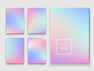 Set of holographic backgrounds. Vector illustration. Can be used for brochures, banners, postcards or other.