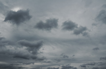 Fototapeta na wymiar Beautiful dramatic cloudscape over horizon, sky.