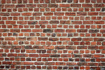 old wall of red bricks, background.