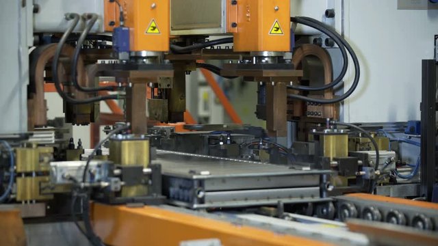 Radiator manufacturer robotic equipment on radiator building plant at works