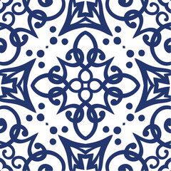 Blue Arabesque Pattern