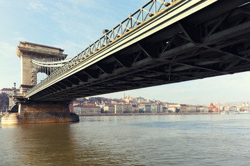 Szechenyi Chain Bridge-one of the most beautiful bridges of Budapest, Hungary, Europe