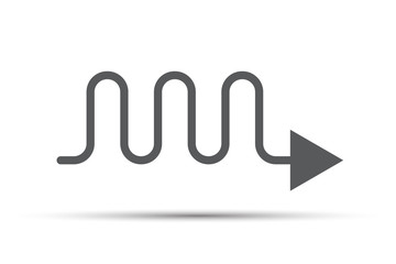 Grey wavy arrow icon