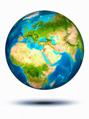 Jordan on Earth with white background