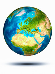 Montenegro on Earth with white background