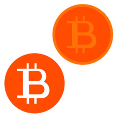 Bitcoin icon set. Cryptocurrency money vector illustration