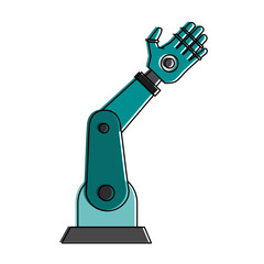 Robot arm technology icon vector illustration graphic design