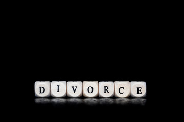 Scheidung als Wort isoliert auf Englisch
