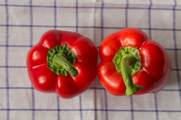 Raw food bell pepper. Red bell pepper isolated on white background.