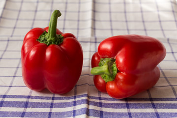 Raw food bell pepper. Red bell pepper isolated on white background.