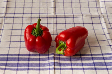 Raw food bell pepper. Red bell pepper isolated on white background.