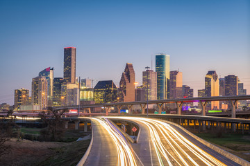 Plakat Houston, Texas, USA Skyline and Highway