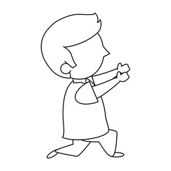 Cute boy faceless cartoon icon vector illustration graphic design