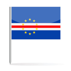 Cape Verde Flag Pin Vector Icon