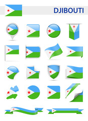 Djibouti Flag Vector Set