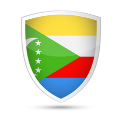 Comoros Flag Vector Shield Icon
