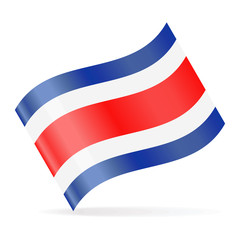 Costa Rica Flag Vector Waving Icon