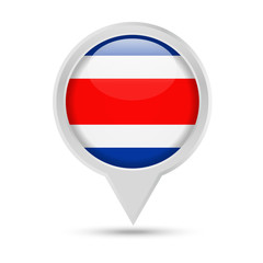 Costa Rica Flag Round Pin Vector Icon