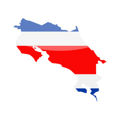 Costa Rica Flag Country Contour Vector Icon